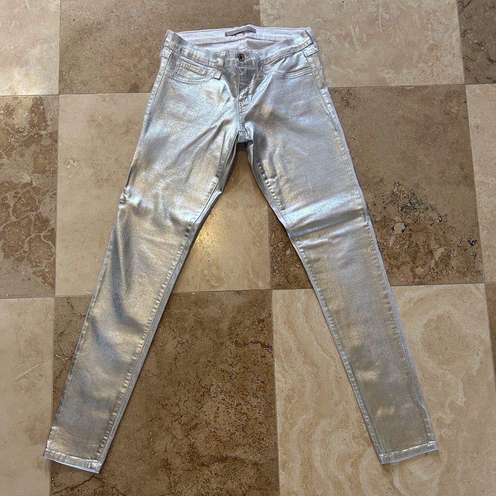 Plastic By Gly Silver Pants